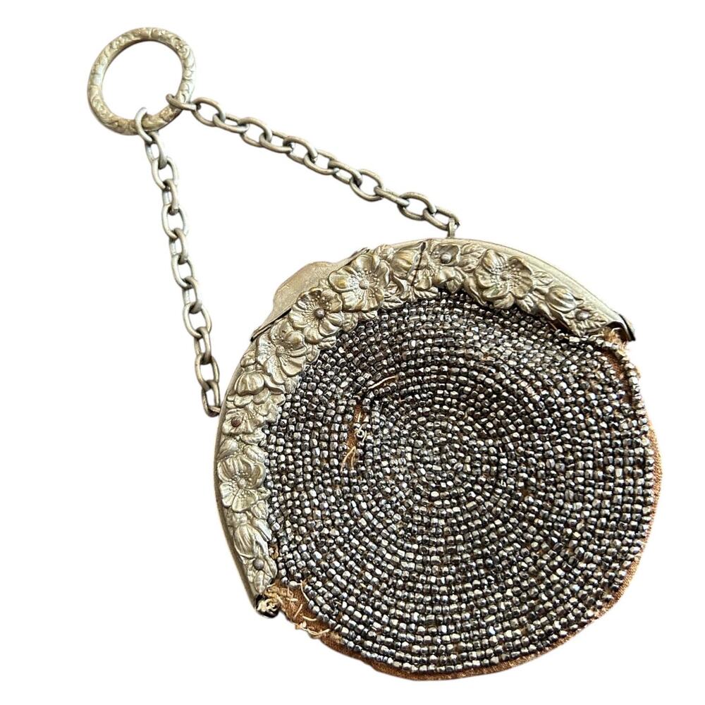 Antique Victorian Cut Steel Chatelaine Coin Purse